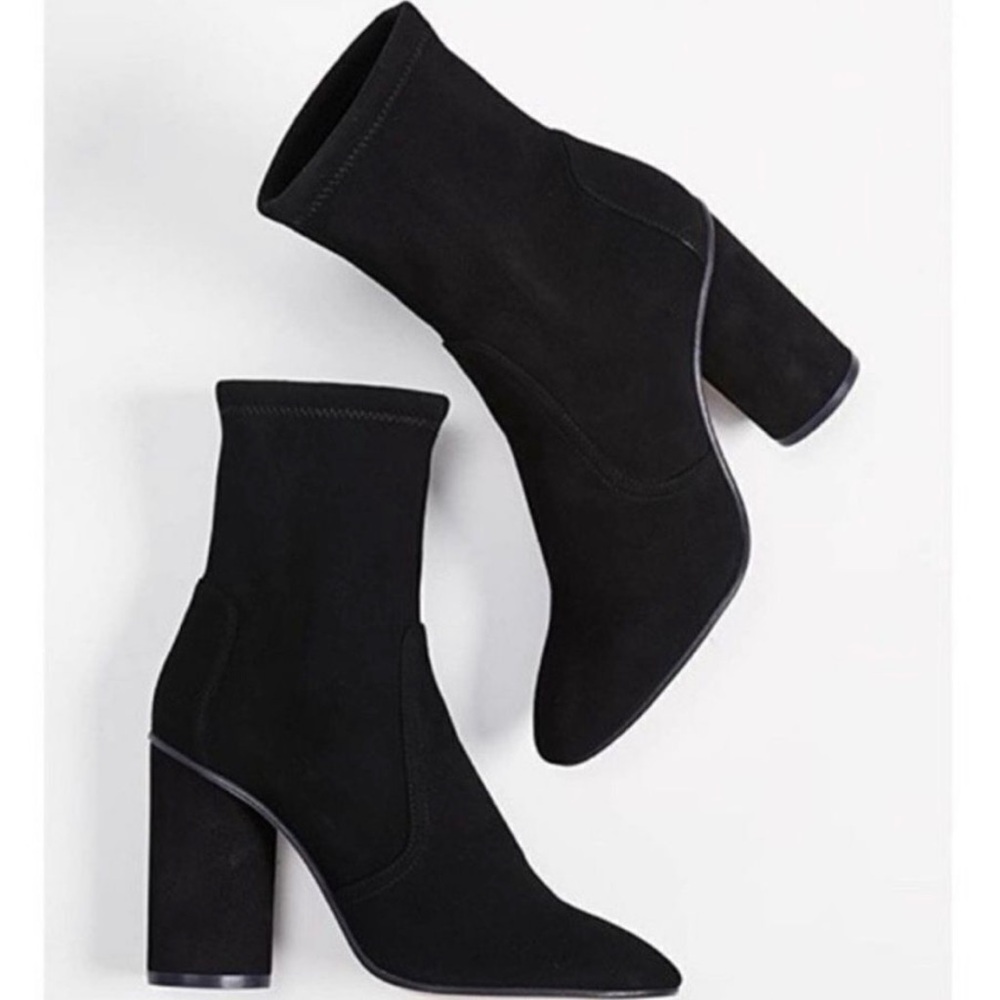Stuart Weitzman Margot 75 Black Suede Boots